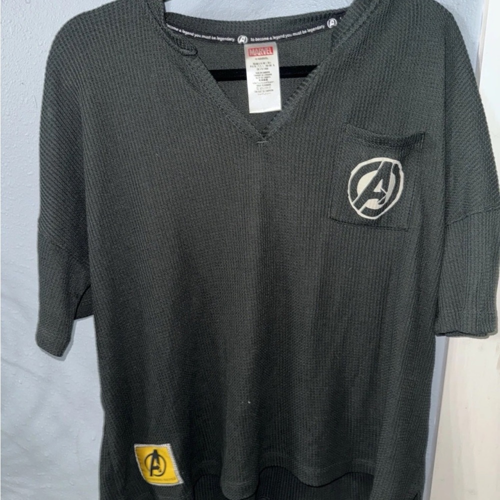 Marvel Gray V-Neck Knit Top